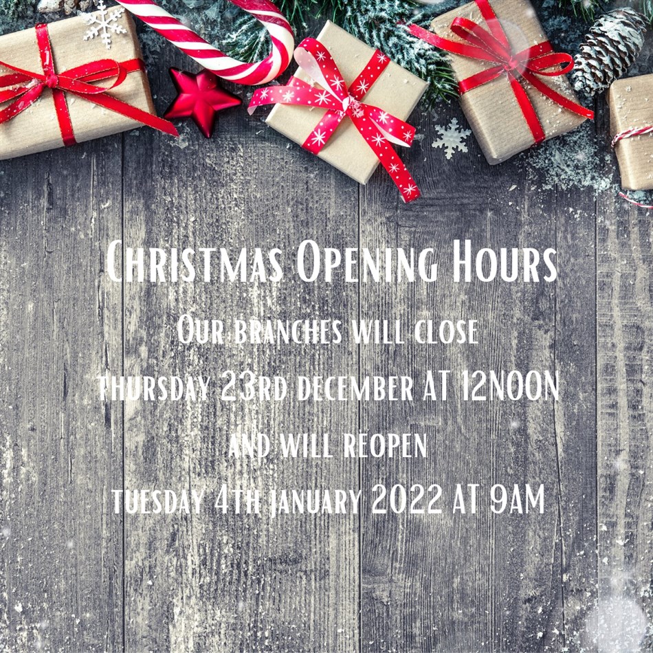 Christmas Opening Times 2021