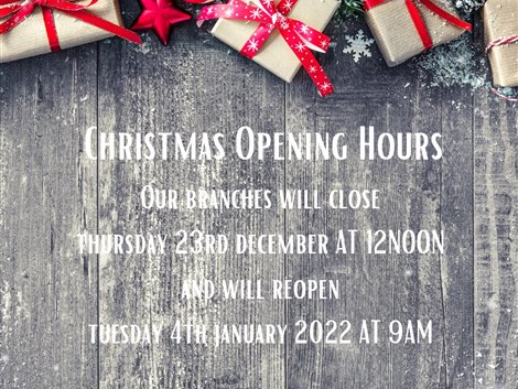 Christmas Opening Times 2021