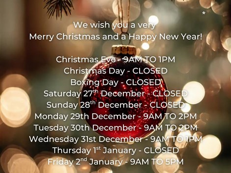 Christmas Opening Hours